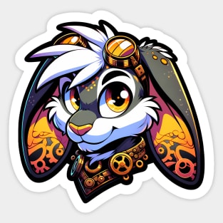 Steampunk Neon Furry Anthro Bunny Rabbit Sticker